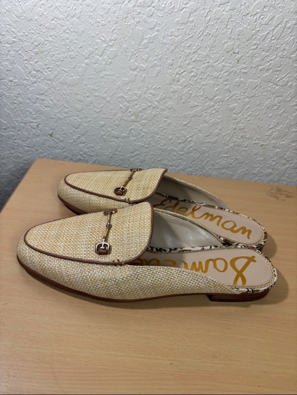 Sam Edelman Men's Cream Woven Slip-On Horsebit Loafers - Picture 3 of 9